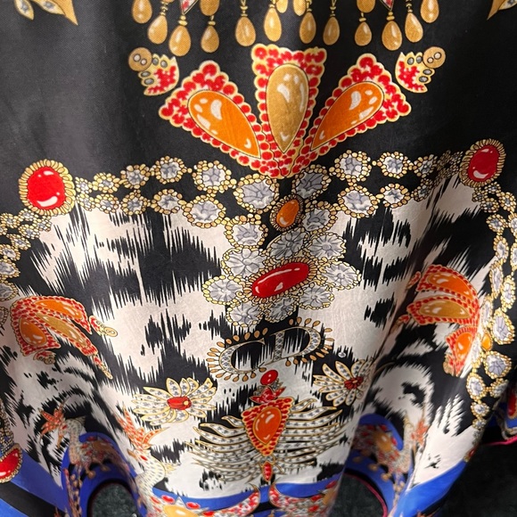 Christian Dior Jeweled Scarf. 100% Silk. Hand Rolled. Multicolor. Made in Italy. - Picture 2 of 13